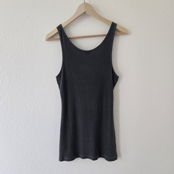 James Perse Ribbed Daily Tank Top size 4 or XL in Carbon Pigment Grey Color - Picture 10 of 15